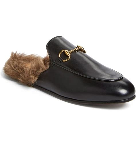 gucci princetown loafers fur